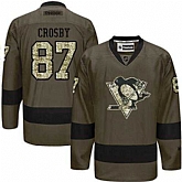 Glued Pittsburgh Penguins #87 Sidney Crosby Green Salute to Service NHL Jersey,baseball caps,new era cap wholesale,wholesale hats